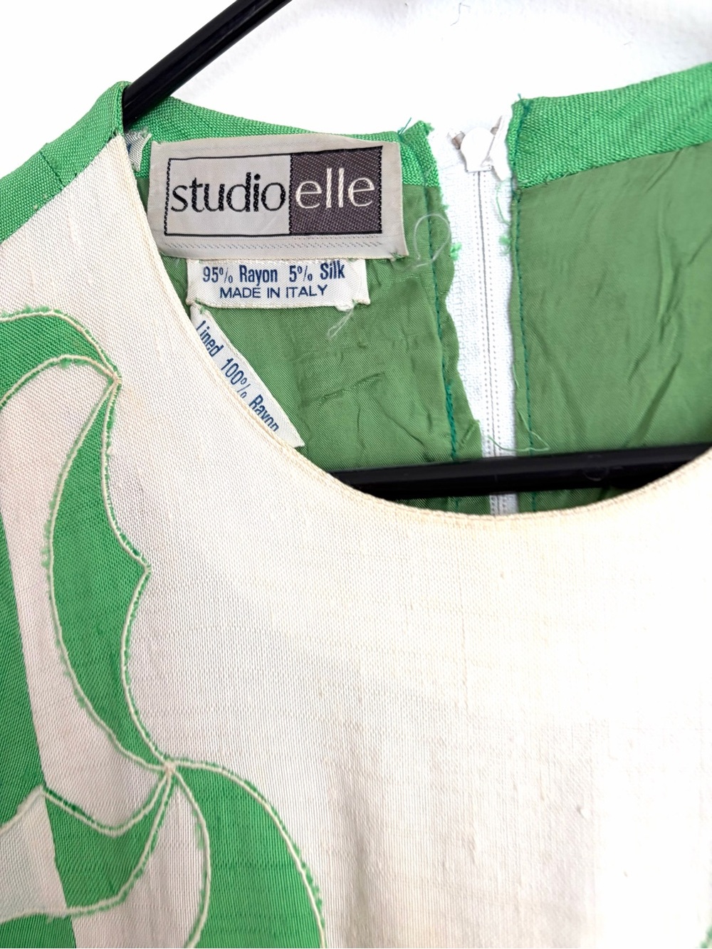 Vintage 1960s Silk Mod Shift Dress - Studio Elle - Made in Italy- Small - Picture 8 of 9